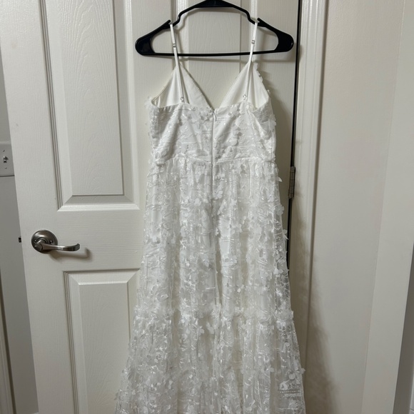 Lulus Springtime Soiree White Sequin 3D Floral Applique Midi Dress - Picture 7 of 7